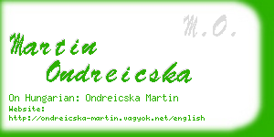 martin ondreicska business card